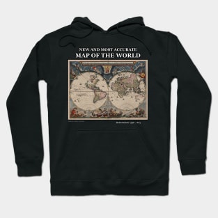 New And Most Accurate Map Of The World Joan Blaeu 1673 Hoodie